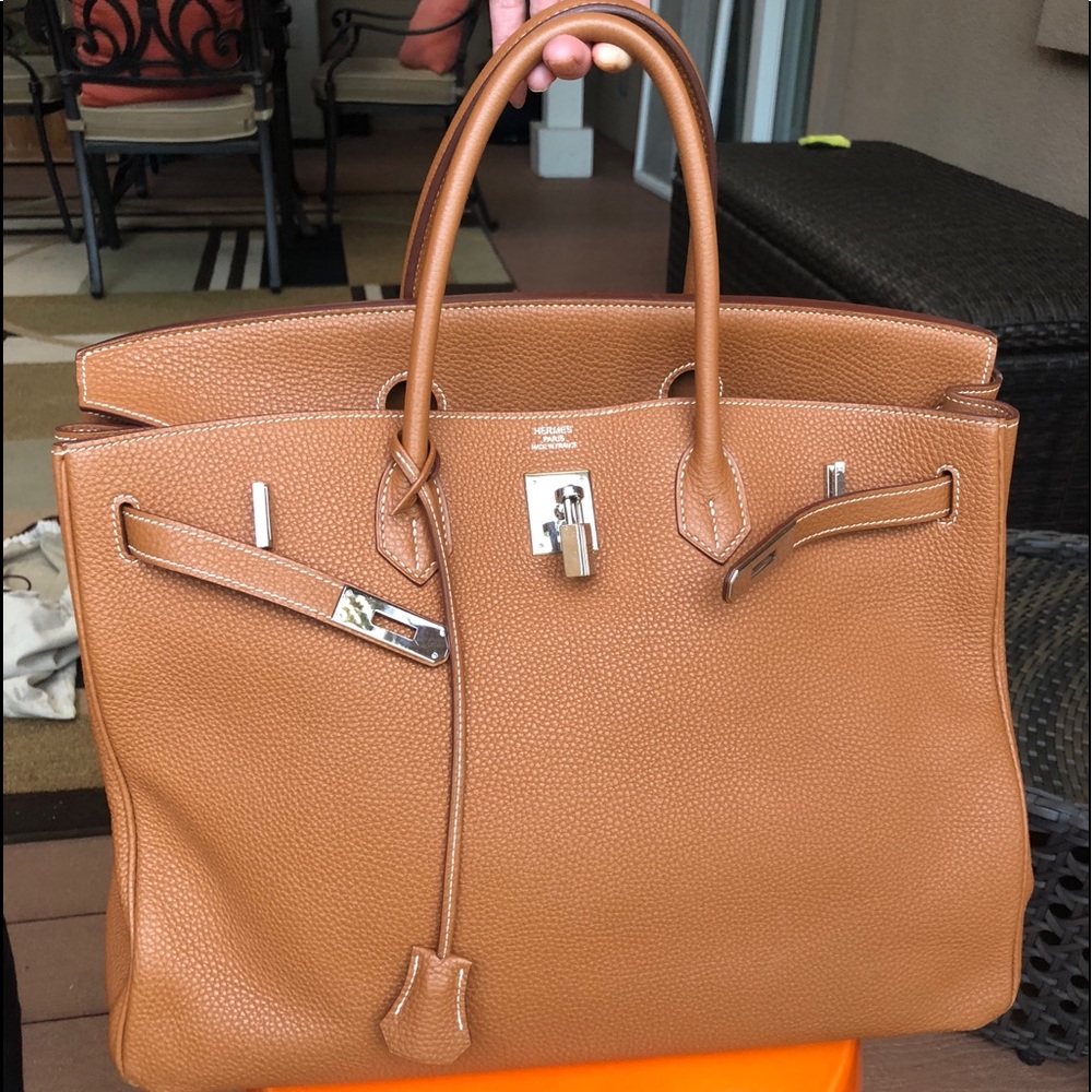 Hermès Birkin Gold Togo leather 40,Silver Hardware